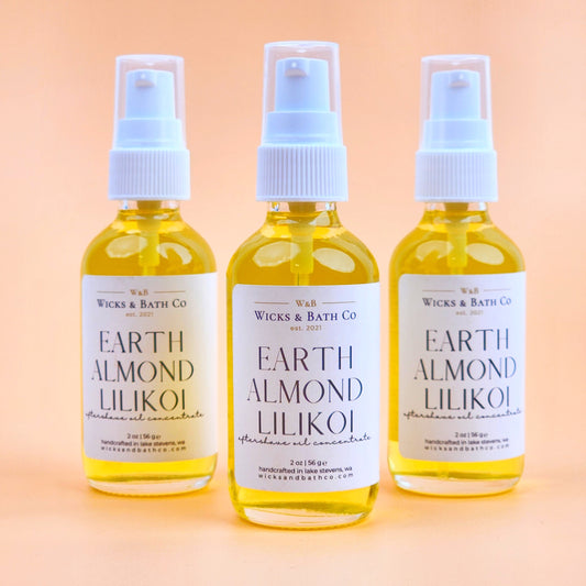 EARTH ALMOND + LILIKOI Aftershave Oil Concentrate - Wicks and Bath Co.
