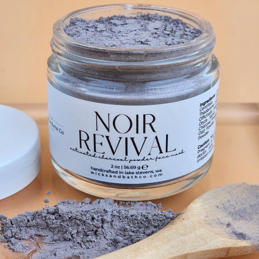 NOIR REVIVAL Activated Charcoal Powder Face Mask - Wicks and Bath Co.